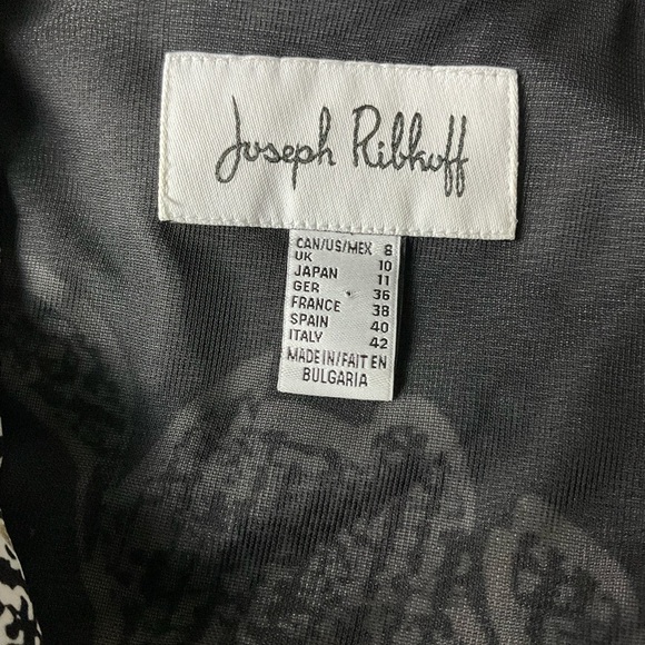 Joseph Ribkoff Black Dress with White Floral Design - Picture 10 of 12